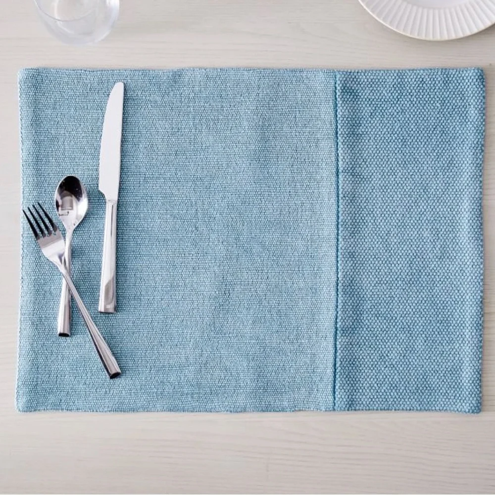 8 west elm 100% cotton blue placemats